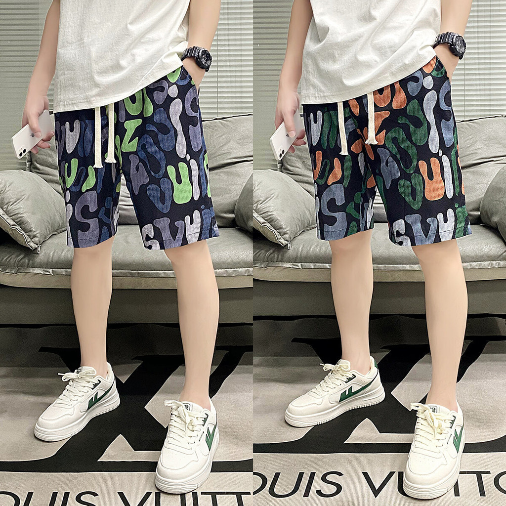 AP Store กางเกงขาสั้นใหม่พิมพ์กราฟิก ลายสวยคมชัด สินค้าขายดี  ใส่สบายสไตล์วันหยุดชิลล์ๆมี3สีให้เลือกใส่สินค้าพร้อมจัดส่ง - รูปที่ 6
