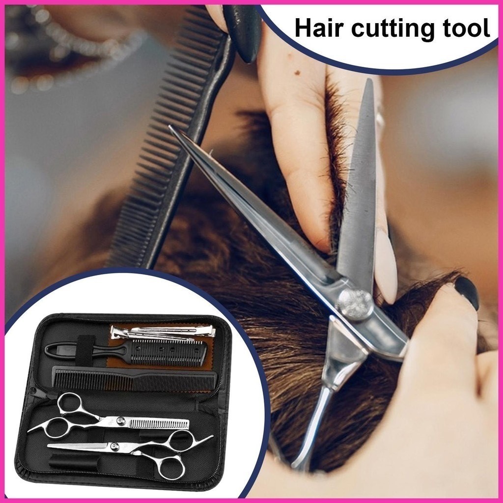 💦💦กรรไกรตัดผม 9 PCS/Set กรรไกรตัดผมอุปกรณ์ทำผม กรรไกรตัดผมชาย/หญิง ชุดตัดผม
