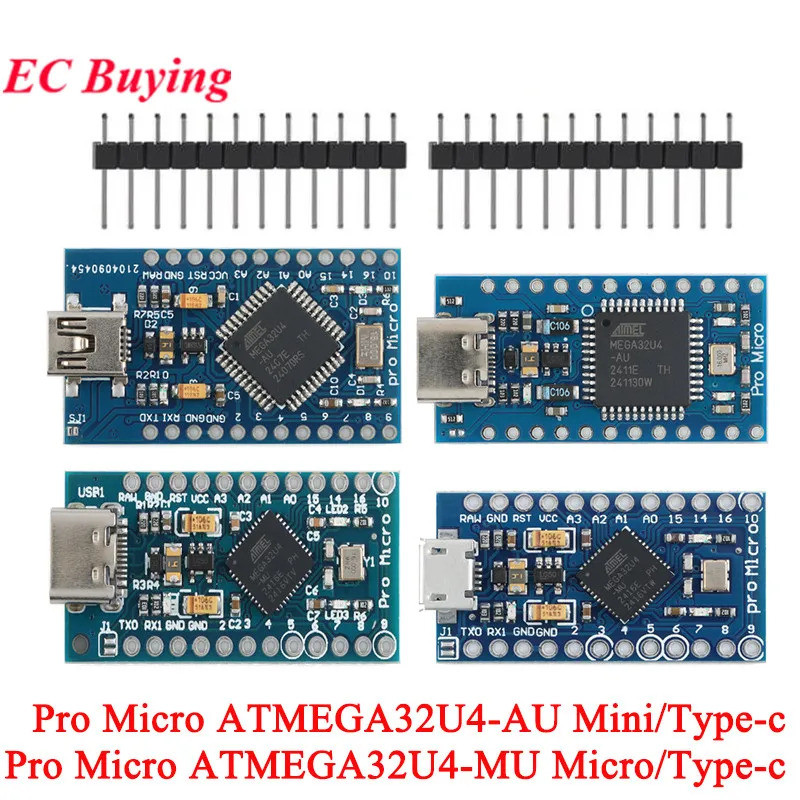 Pro Micro ATMEGA32U4 5V/16MHZ Type-c Mini USB Microcontroller โมดูลสําหรับ arduino Leonardo R3 Pin H