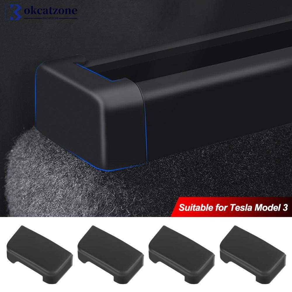 OKCATZONE 4pcs รถที่นั่งด้านหลัง End Rail Protector เบาะหลังสไลด์ป้องกัน Anti-kick สําหรับ Tesla รุ่
