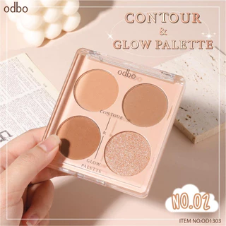 OD1303 ODBO โอดีบีโอ Contour & Glow Palette พาเลทคอนทัวร์ไฮไลท์ พาเลทเมคอัพสุดปัง