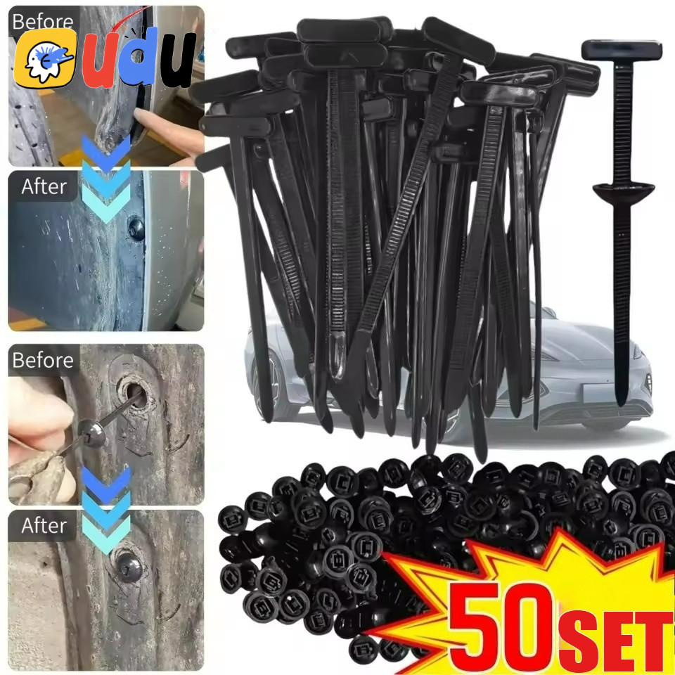 [ MoAuto ] Universal Nylon Cable Tie Buckles, คลิปซ่อมรถยนต์สําหรับงานหนักสําหรับ Fender/Trunk/Engine Guard, สายรัดซิปทน UV (20/30/50 ชุด)
