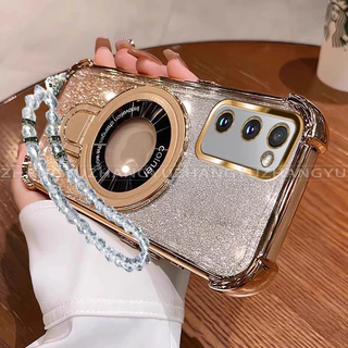 เคสสําหรับ Samsung S10 S20 S21 FE S21 S20 PLUS S21 S20 ULTRA เคสโทรศัพท์ U-รูปไร้สายชาร์จวงเล็บสี่มุม anti drop สร้อยข้อมือเปลือกนิ่มโปร่งใส 014
