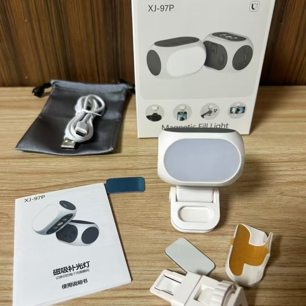 XJ98 XJ-97 กล้องโทรศัพท์มือถือกระเป๋าไฟ LED วิดีโอ Live Selfie Stand XJ97P เติมแสง