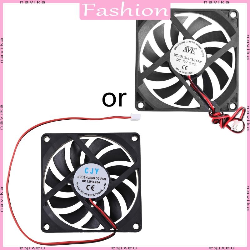 12V 2-Pin 80x80x10mm PC Computer CPU System Heatsink Brushless Cooling Fan 8010
