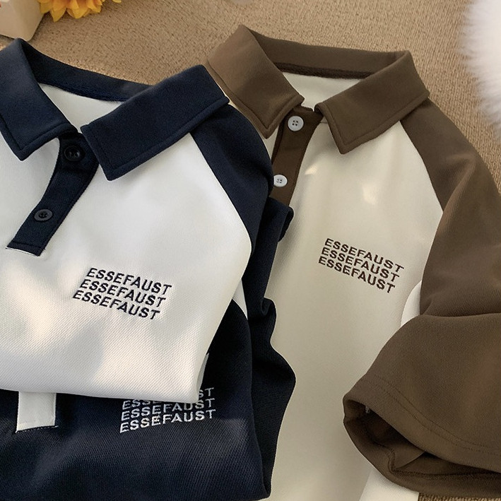 ProMan666 เสื้อยืดคอปกผู้ชาย  เสื้อโปโลลำลอง  ชุดคู่รัก  เรียบง่าย แมทช์ลุคง่าย - รูปที่ 4