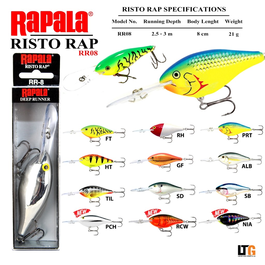 ✨️ เหยื่อ Rapala Risto Rap RR08 ราพาล่า ริสโต้ 8 ซม. ความยาว8 ซม. น้ำหนัก 21 g. – โปรปัง