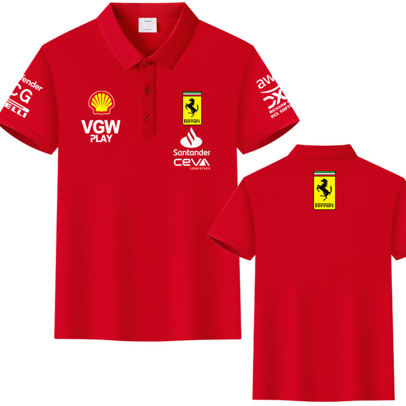 F1 French Car Lee 2025 เชียร์ลีดเดอร์ Miami Grand Prix รถผ้าไหมน้ําแข็งผ้าฝ้าย POLO เสื้อยืดแขนสั้นป