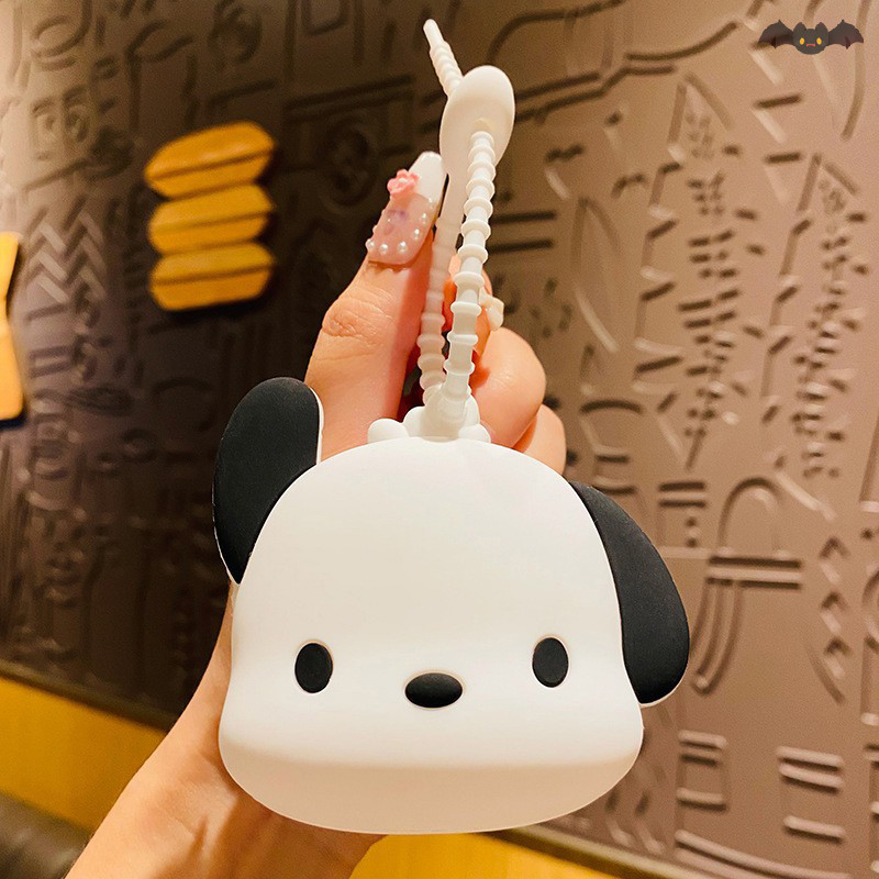 [PE] Sanrio Mini Silicone Bag Pendant Coin Holder Cartoon Purses Headphone Storage Bag TH