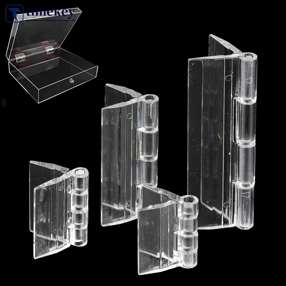 Timekey 10 ชิ้นพลาสติกใสพับบานพับทนทานอะคริลิคใสบานพับเครื่องมือ DIY ฮาร์ดแวร์ตู้เฟอร์นิเจอร์บานพับประตู C2H6