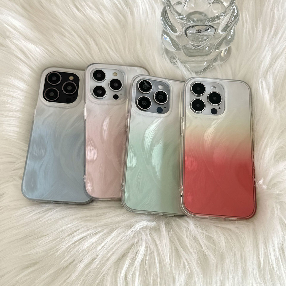 เคสโทรศัพท์มือถือเลเซอร์ IMD for iPhone 11 13 14 15 12 Pro Max 12 Pro 13 Pro 15 Plus เคสกันกระแทกเลเซอร์ไล่โทนสีน่ารัก