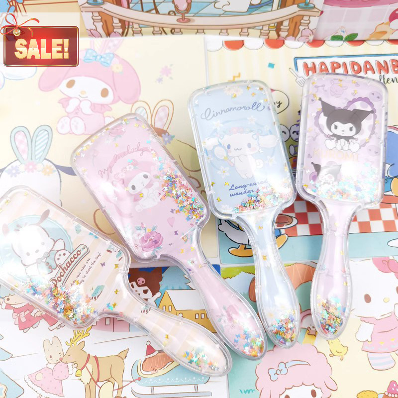 Bl การ์ตูน Sanrio Air Cushion หวี Kuromi Cinnamoroll MyMelody อะนิเมะสาว Kawaii หวีการ์ตูนสแควร์นวดหวีอุปกรณ์เสริม A
