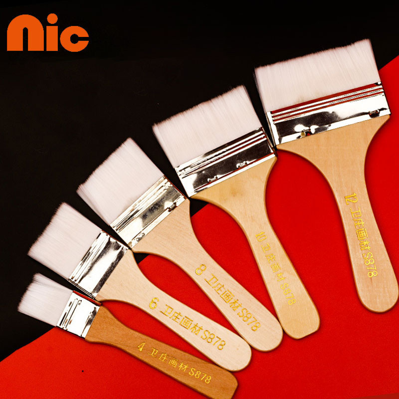NIC แปรงทาสีไนลอนขนาดไม้ Handle สีน้ำแปรงสำหรับอะคริลิคภาพวาดสีน้ำมันโรงเรียนศิลปะของใช้ไม้ภาพวาดชุดแปรง