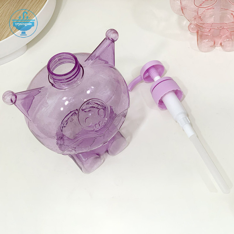 [trysingoin] 500ml Hello Kitty ขวดสบู่กลิตเตอร์ใสน่ารัก Kuromi Melody แชมพูอาบน้ํานมขวดย่อยโลชั่นกดขวด TH
