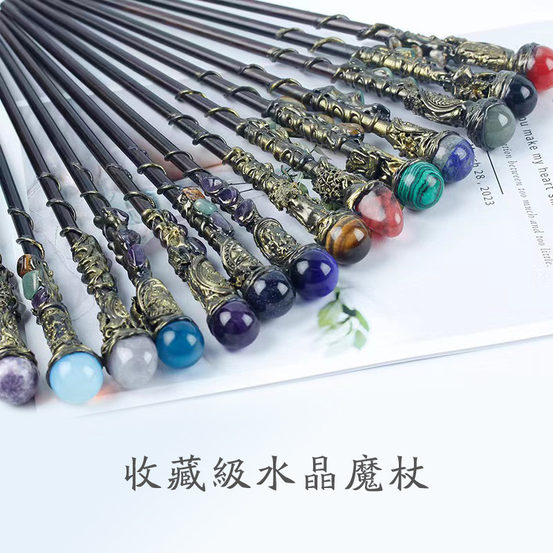 ไม้กายสิทธิ์คริสตัลธรรมชาติทําด้วยมือ Diy Magic Wand แม่มด  ตกแต่งบ้านคริสตัลควอตซ์โปร่งใส