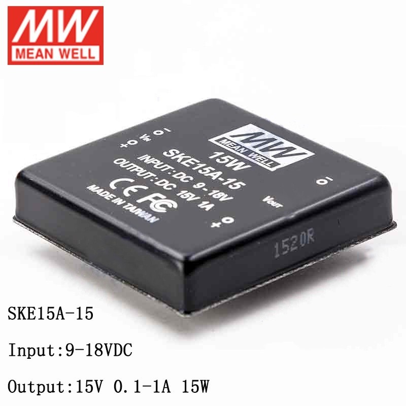 ★MEAN WELL SKE15A-15 DC-DC Regulated Single Output Converter 9-18V DC to 15V DC 1A 15W Module type S