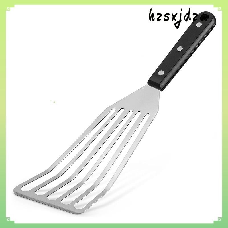 Hzsxjdza.th12.4inch Fish Spatula- Slotted Fish Turner Spatula with Sloped Head Design - ไม้พายบางที่ทนทานและน้ําหนักเบาโลหะ