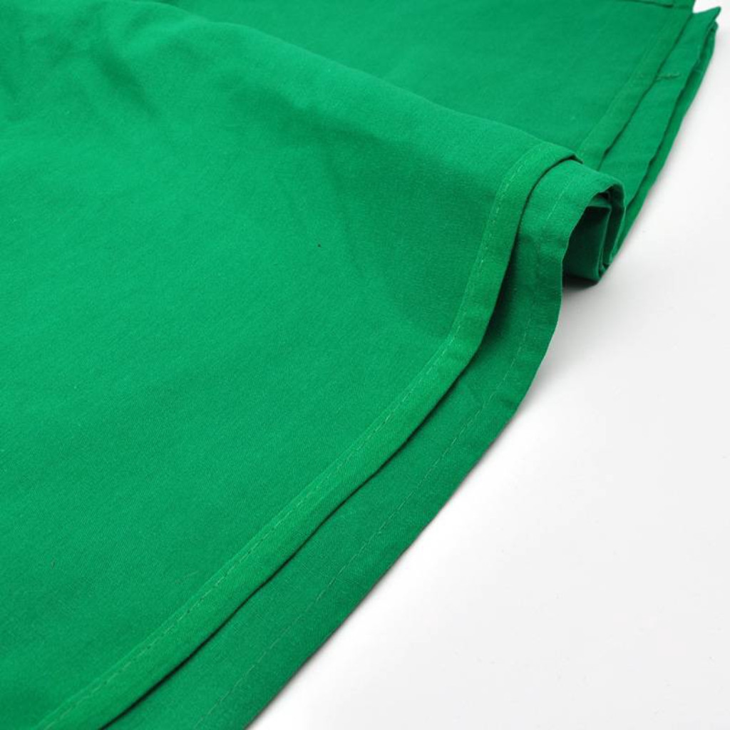 ผ้าฉาก green screen สีเขียว มีหลายขนาด 3x2 3x4 3x6 Cotton เนื้อผ้าทิ้งตัว ยับยาก  ฉากเขียวกรีนสกรีน