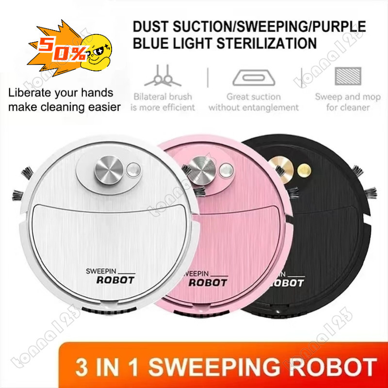 หุ่นยนต์กวาด 3-in-1 Home Smart Sweeper Vacuum Mopping กวาดและถูพื้นอัตโนมัติ All-in-one Cleaning Expert