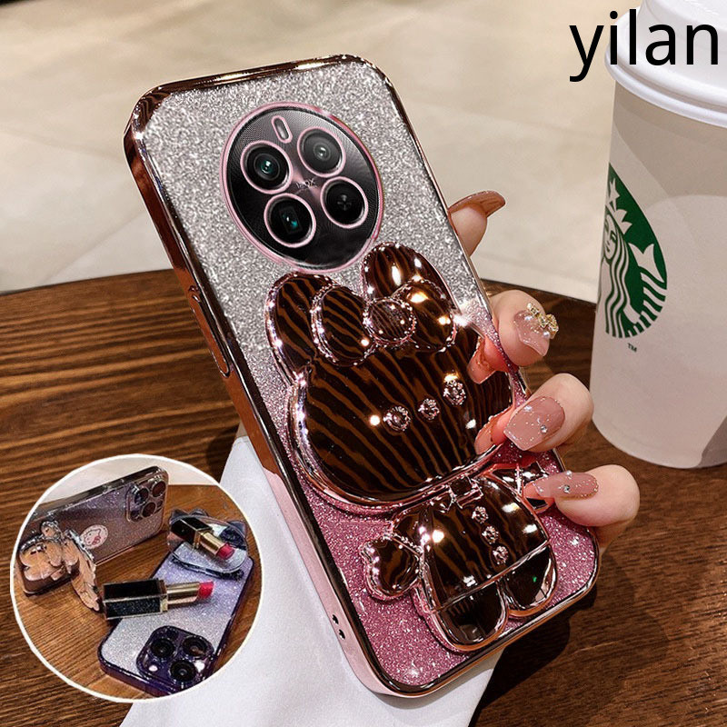 เคส Realme 12 Pro Plus 5G Case Realme12 + 5G/Realme 11 5G/11X/11 Pro Plus/10/C53/C51/C55/C67/Note 50/8 กระจกเงา แฟชั่นแววผง ชุบ ซิลิโคนนุ่มกรณีกระต่ายน่ารักกรณีโทรศัพท์หลักฐานตก