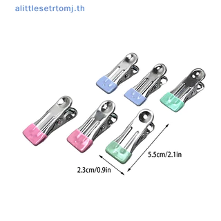 Alittlese 10 ชิ้นสแตนเลสเสื้อผ้า Peg ในครัวเรือนอเนกประสงค์คลิปปิดผนึก Windproof Non Slip Trace Fixed Clamp Airing ที่หนีบผ้า TH