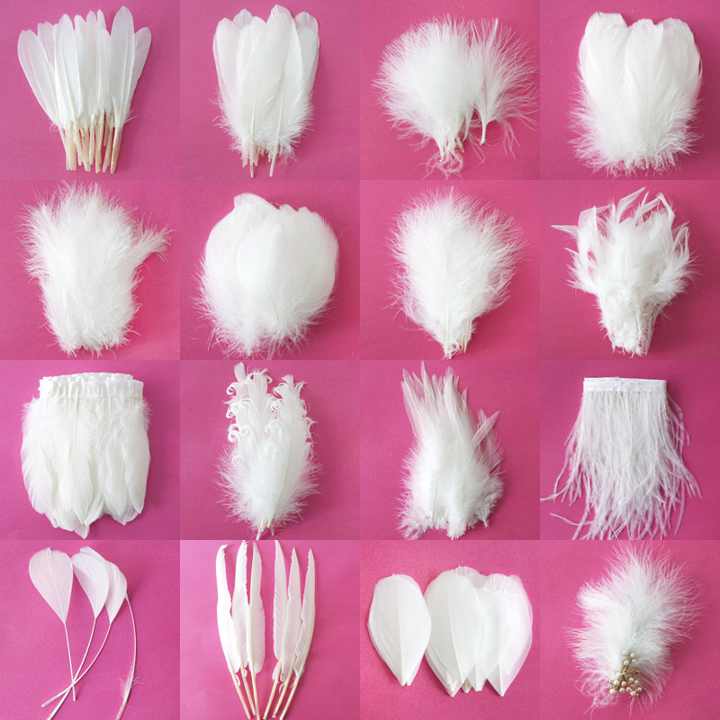 ขนห่านธรรมชาติขนาดเล็กลอย Colourful Swan ขนนกสีขาว Plume สําหรับหัตถกรรมเครื่องประดับงานแต่งงานตกแต่งบ้าน Plumes