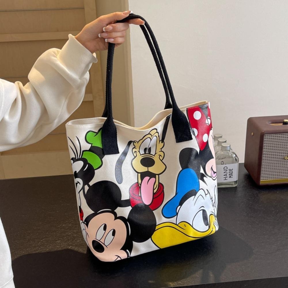 DSLONG Mummy Bag, Cartton กระเป๋าผ้าใบความจุขนาดใหญ่, น่ารักสบายๆทนทานกระเป๋าสะพายไหล่เดี่ยวของผู้หญิง