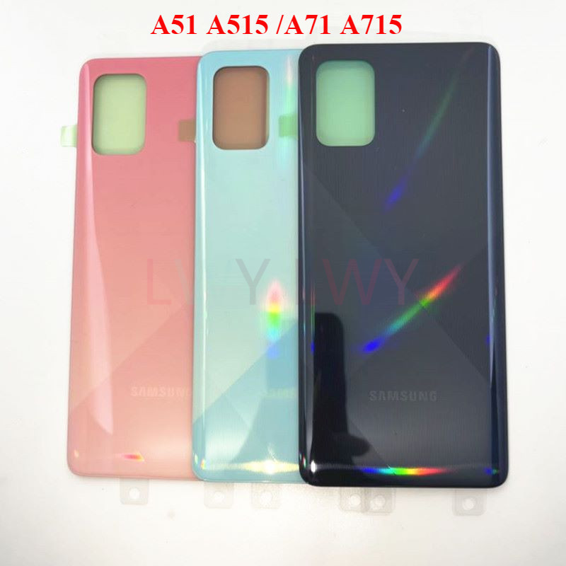 สําหรับ Samsung Galaxy A51 A515 A71 A715 2020 เคสโทรศัพท์แบตเตอรี่ฝาหลังฝาครอบด้านหลังฝาครอบเลนส์กล้องเปลี่ยนชิ้นส่วน