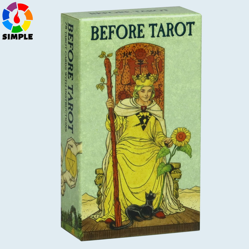 Before Tarot 78 Card Deck 10.4*6.1cm for Beginners Traditional Images Oracle