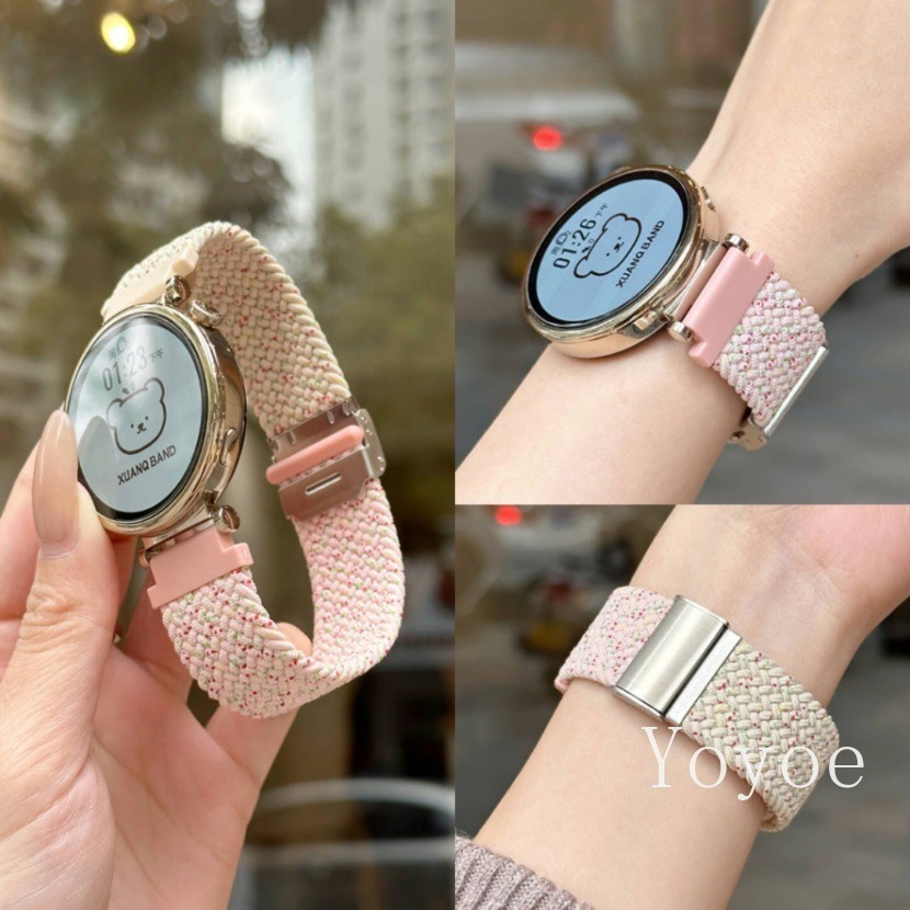 20 มม./22 มม.Dual สีไนลอน Loop Band สําหรับ Samsung Galaxy นาฬิกา 6 4 7 40 มม.44 มม.คลาสสิก/5 Pro/ac