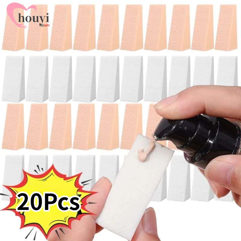 [ร้อน]ฟองน้ําแต่งหน้ายางสามเหลี่ยม20ชิ้น-ฟองน้ําสี่เหลี่ยมคางหมู-เครื่องมือแต่งหน้าใบหน้า-ฟองน้ําสองวัตถุประสงค์เปียกแห้ง-รองพื้นคอนซีลเลอร์ผสม ผู้สมัคร -แป้งพัฟนุ่มพิเศษ