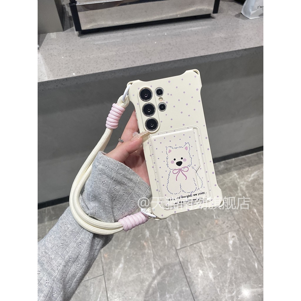 เหมาะสําหรับ Samsung s24ultra เคสโทรศัพท์ a53 ซิลิโคน a54a34 สายรัดข้อมือ Lanyard s23u สาว Niche a14a15 การ์ดกระเป๋า s22u คือ + plus สิบ 4g5g แบบพกพาสี่มุมแขวนรู