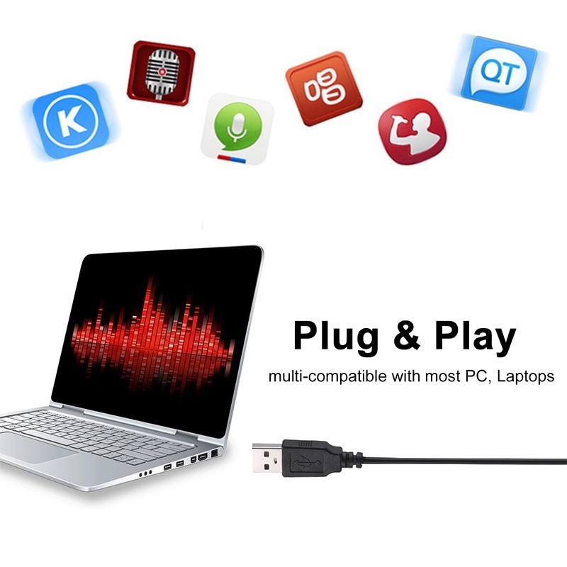ไมโครโฟน USB 3.5 มม. คอมพิวเตอร์เดสก์ท็อป Plug&Play ไมโครโฟน Omnidirectional สําหรับแล็ปท็อป Online Class