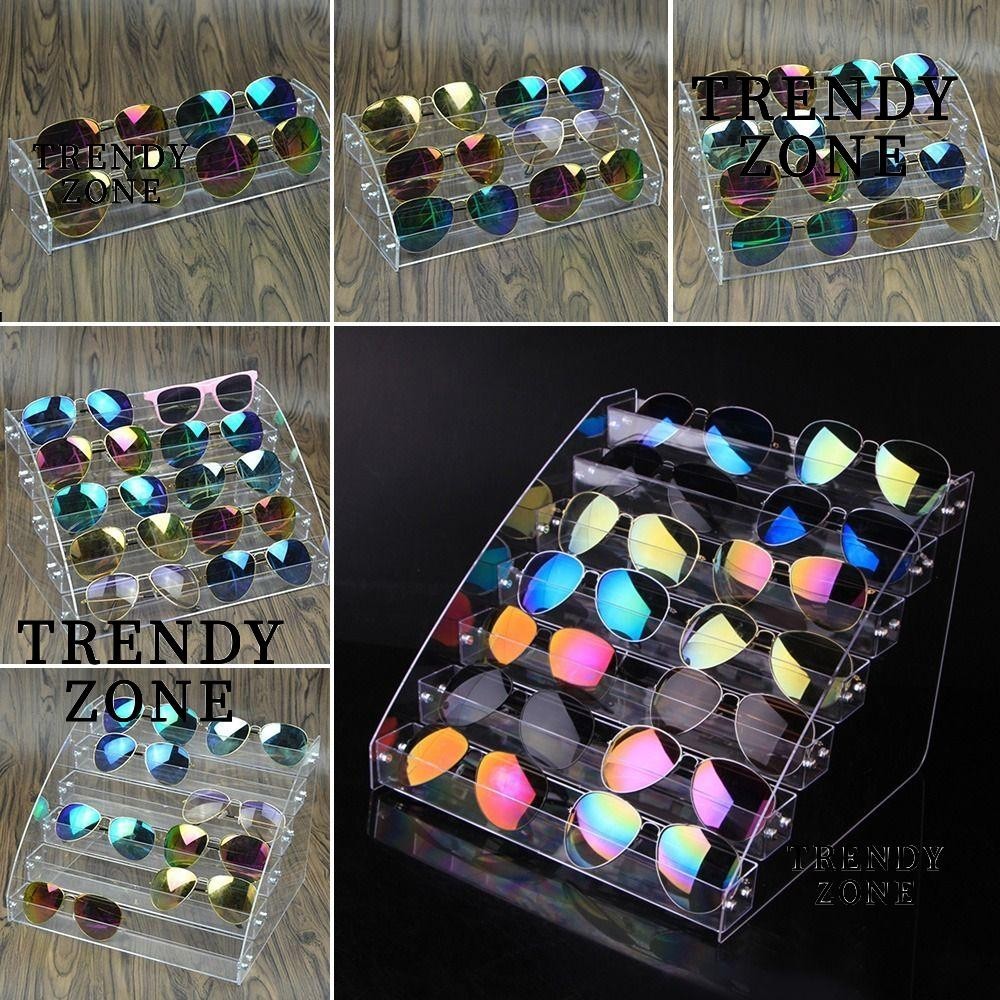 Trendyzone เครื่องประดับ Organizer โปร่งใสกล่องเก็บแว่นตากันแดดชั้นวาง