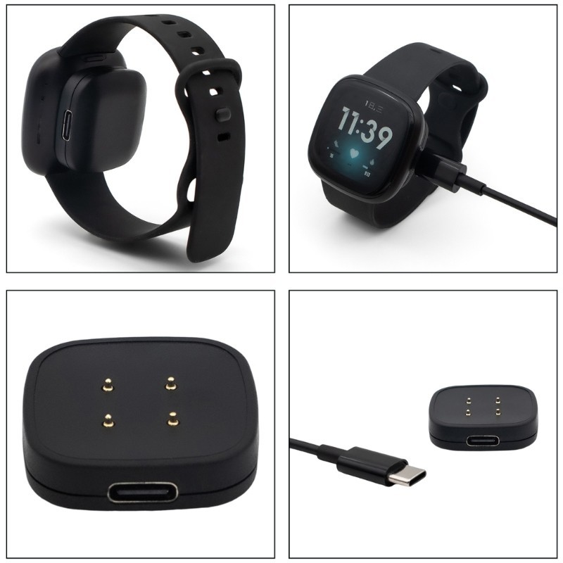 WU สายชาร์จแบบแม่เหล็กอุปกรณ์เสริมสําหรับชาร์จ Versa 3 4 Sense 2