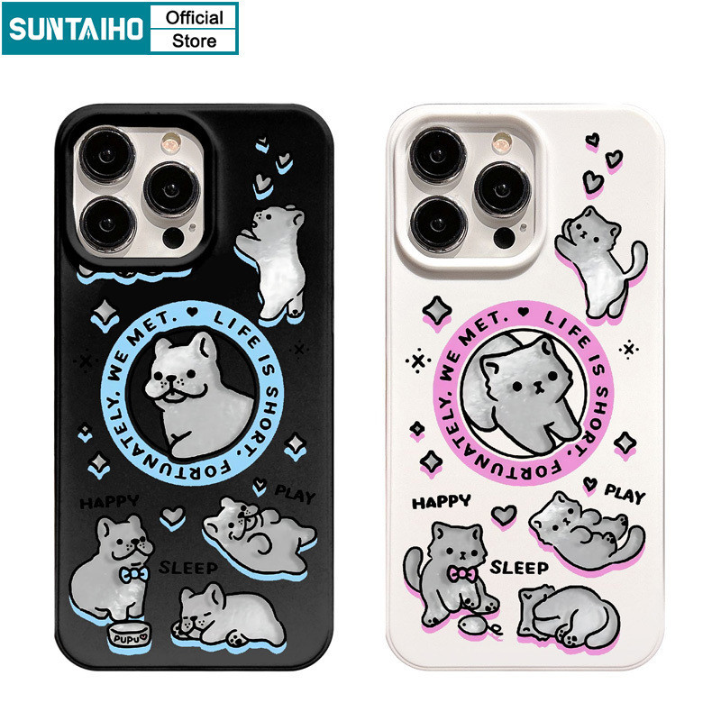 Suntaiho เคสไอโฟน Coquette ที่ไม่ซ้ํากันปลอกการ์ตูนแมวสุนัขรูปแบบเคสโทรศัพท์สําหรับIphone 15 14 12 13 11 Pro Max IP 7 8 Plus Iphon X Xs XR Xs Maxซิลิโคนนุ่มพรีเมี่ยมกันกระแทกปกหลัง