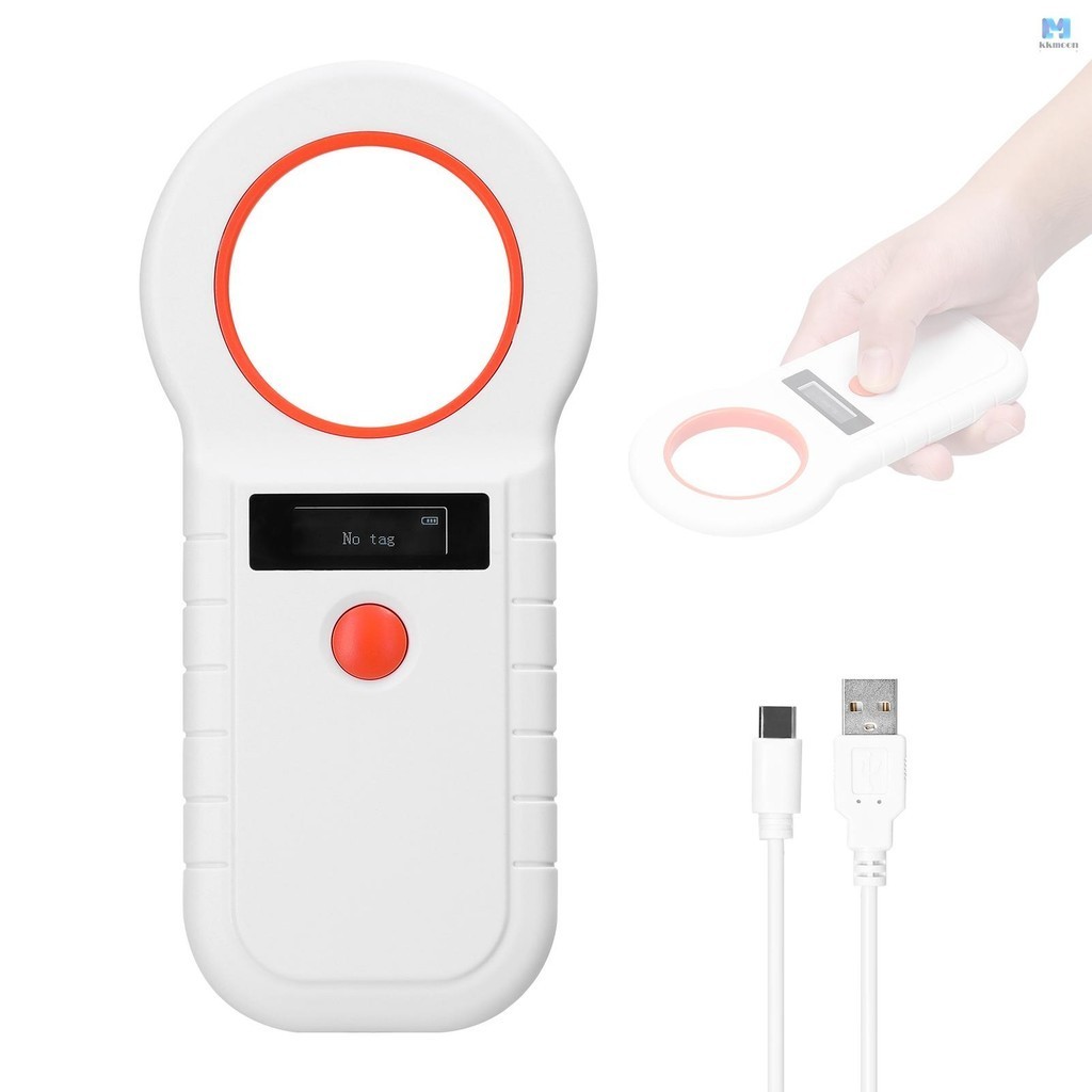 Pet Microchip Reader Scanner ไร้สาย RFID Handheld Chip Scanner ชาร์จสัตว์แท็กเครื่องสแกนเนอร์พร้อมจอแสดงผล OLED รองรับ EMID FDX-B (ISO11784/85) 128 ข้อมูลสําหรับสัตว์เลี้ยงสัตว์