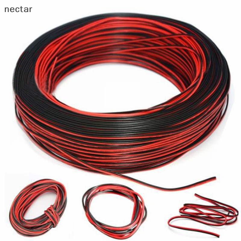 Tar 2Pin 10m รถยนต์รถจักรยานยนต์สายไฟสีแดง/สีดําสําหรับไฟ Led N