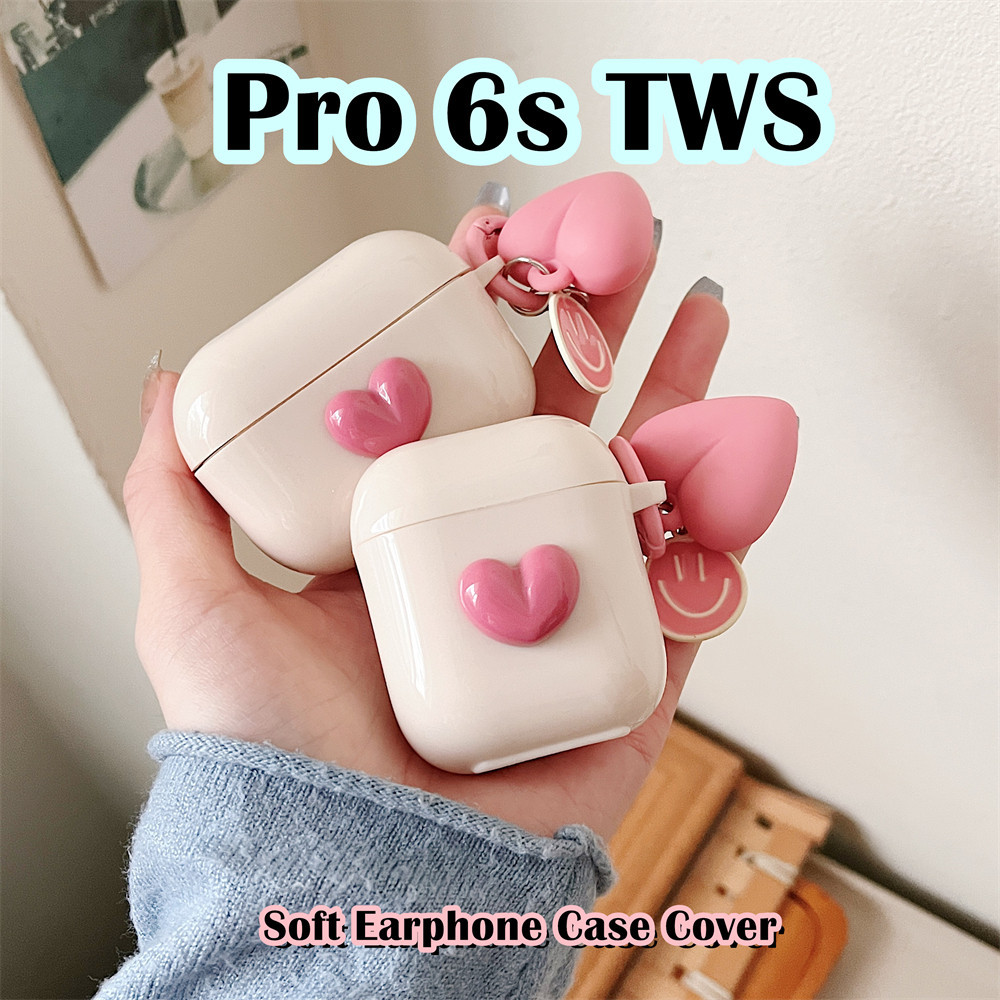 Fast Shipmentfor Pro 6s TWS Case ครีมสไตล์การ์ตูนซิลิโคนอ่อนนุ่มหูฟังกรณีปลอกฝาครอบ
