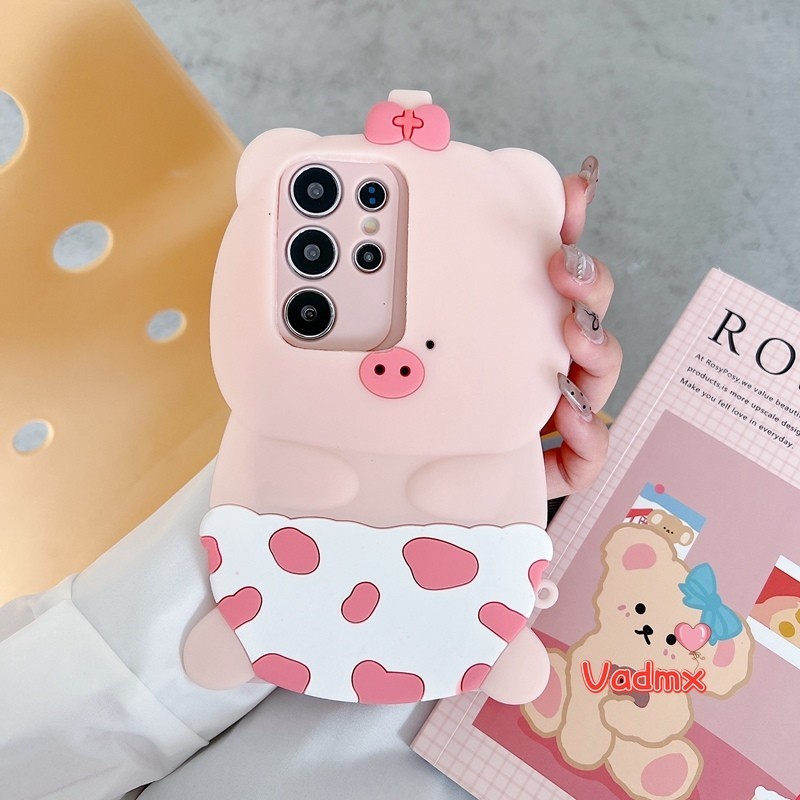 หมูสีชมพูน่ารักสําหรับrealme C55 C53 C35 C33 C30 C31 10 Plus 9i C17 7i Narzo N55 N53 8 Q3 C25 C15 C1