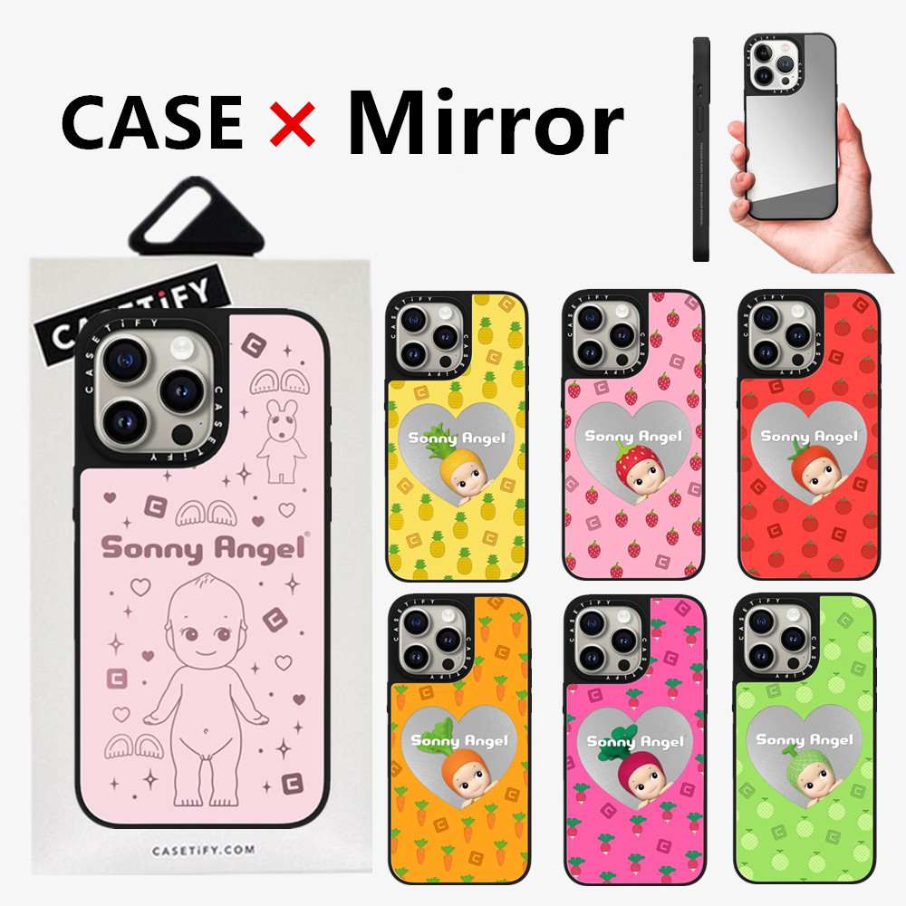 Casetifg Sonny Angel กระจกคุณภาพสูงเคสโทรศัพท์พร้อมกล่องสําหรับ iPhone 16 11 12 13 14 15 Pro Max นุ่มด้านข้างตัวอักษรแกะสลักกันกระแทกป้องกันปลอกปกแข็ง