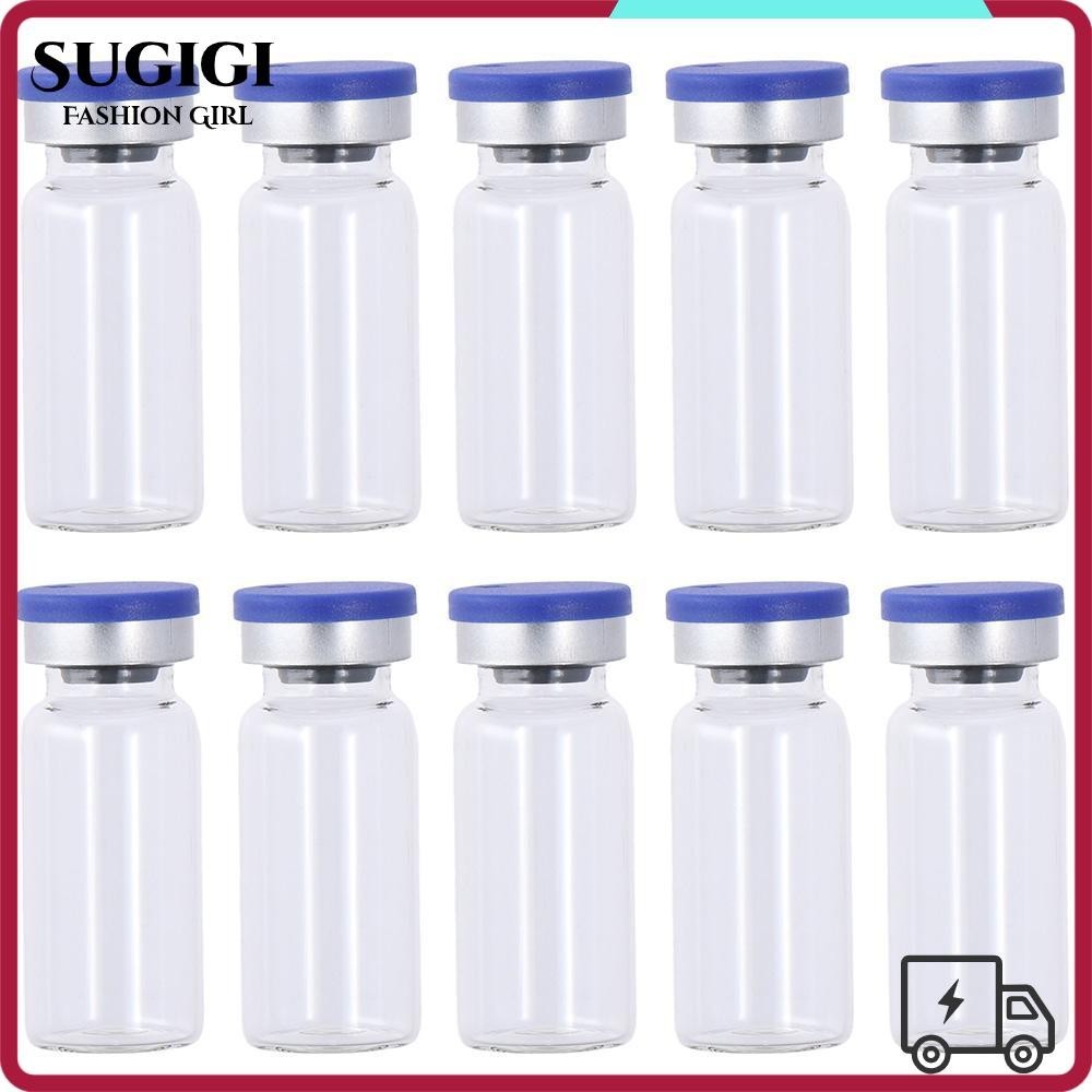 Sugigi 1/10 ชิ้นภาชนะรีฟิล, ขวดแก้ว 10 มล. โปร่งใส, ตัวอย่างห้องปฏิบัติการแบบพกพา Vial Lab