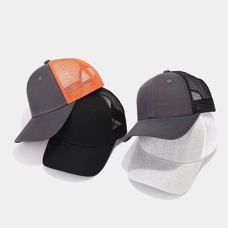Unisex ตาข่ายหมวกลําลองผ้าฝ้ายเบสบอลหมวกปรับฤดูร้อน Trucker หมวกสําหรับผู้หญิงผู้ชาย