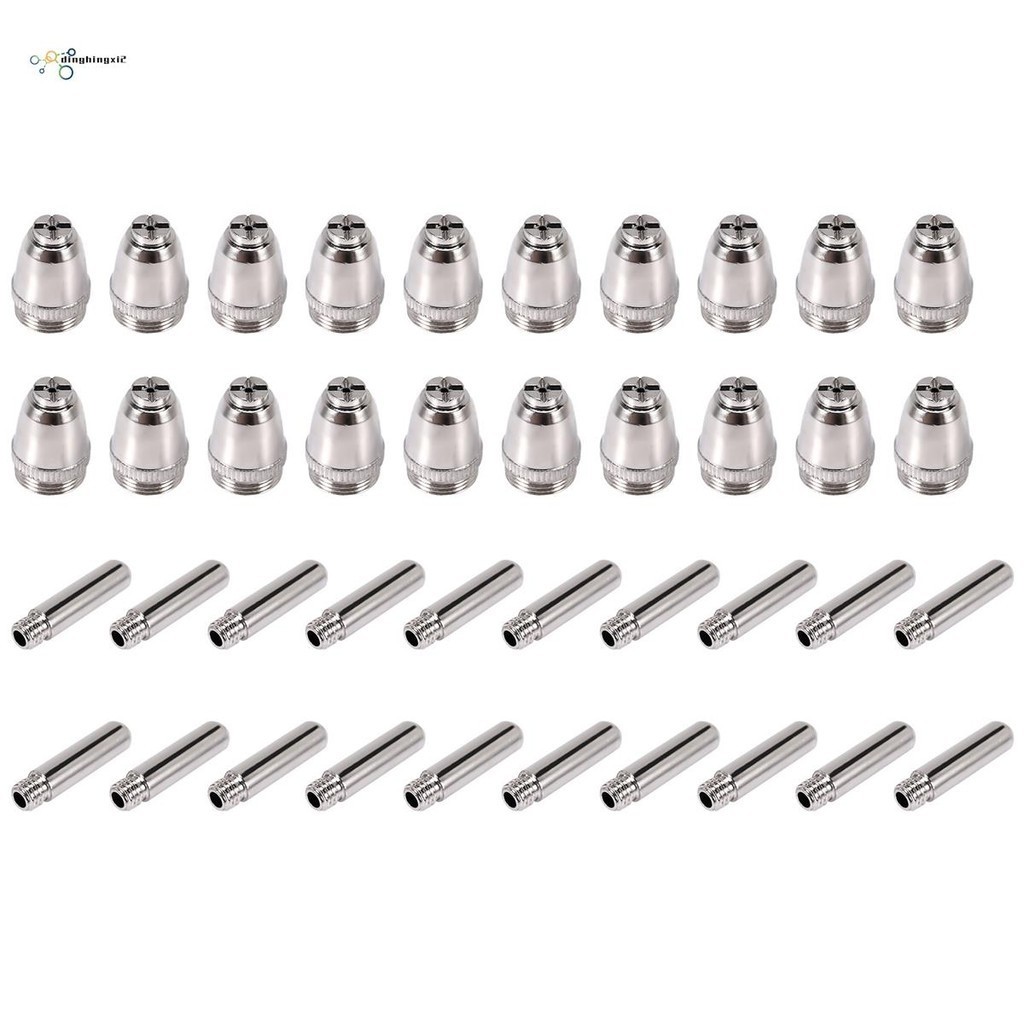 【dinghingxi2】40Pcs Ag60 ไฟฉายตัดพลาสม่า Consumable SG55 ชุดเครื่องตัดพลาสม่า 60A -60 ไฟฉายพลาสม่าเคล็ดลับหัวฉีดอิเล็กโทรด