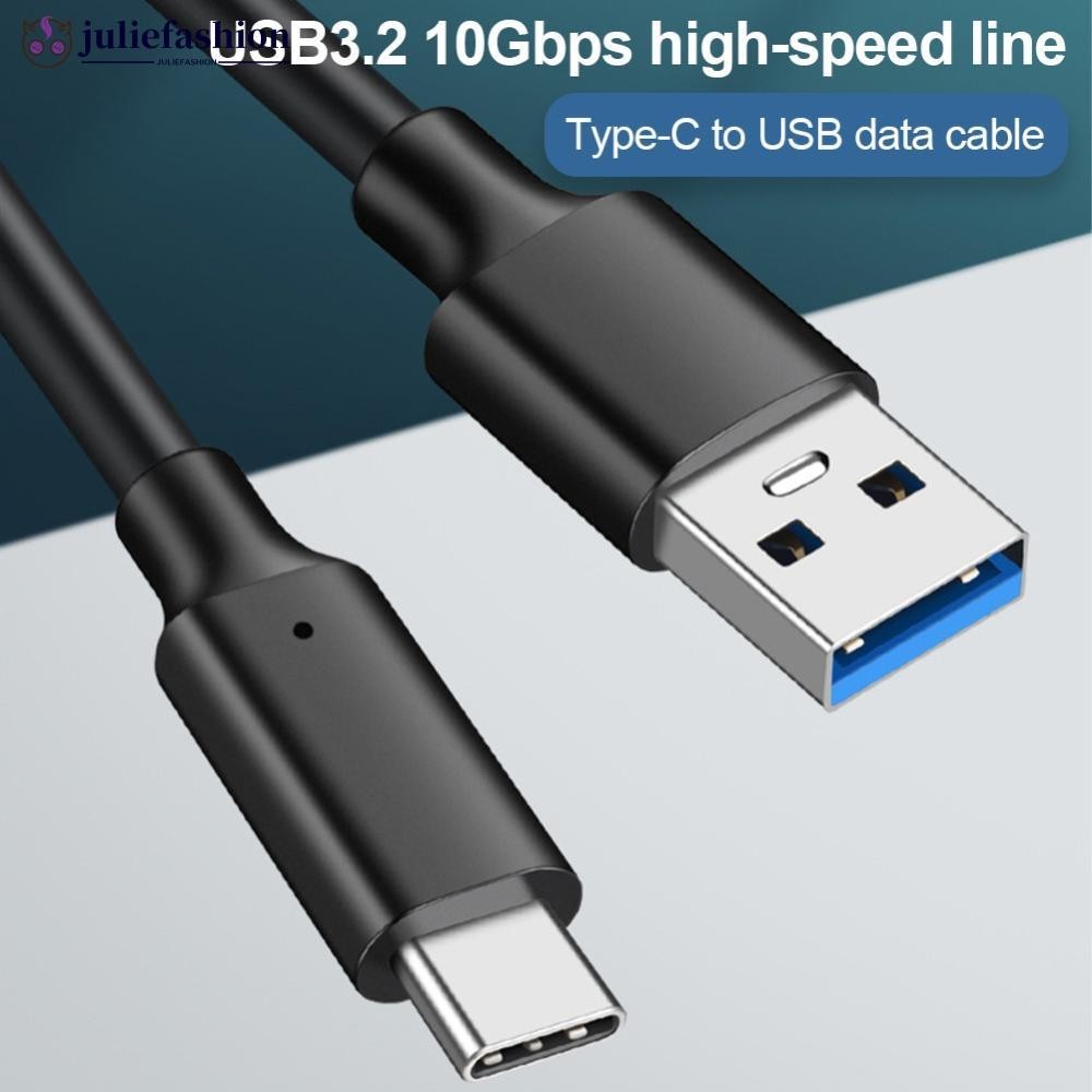 Juliefashion 1 PC USB3.2 To Type-C Data Cable 10Gbps High-Speed Wire Gen2 Hard Disk Data Cable 3A QC 3.0 Fast Charging J8L1