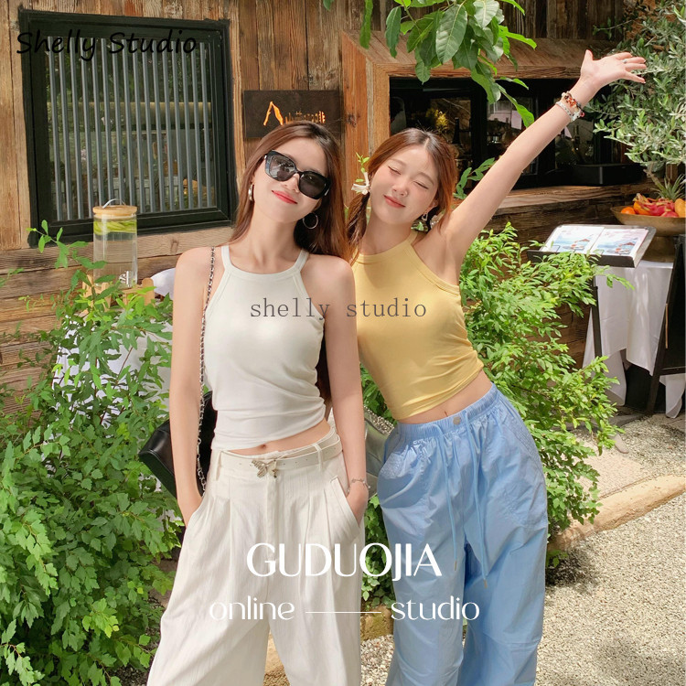 เสื้อกั๊กสลิงคอผู้หญิงรุ่นใหม่สามารถใส่ออกไปข้างนอกได้หลังสวยแผ่นรองหน้าอกในตัว Spice Girl ด้านบนฤดูร้อน
