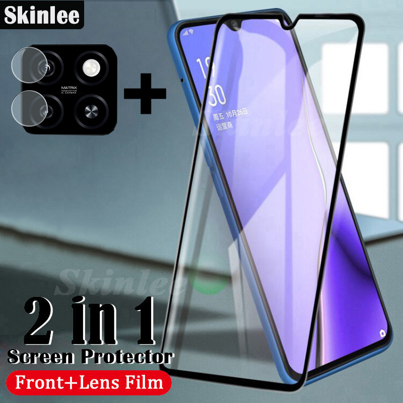 2 In 1 สําหรับ ZTE Blade A55 ป้องกันหน้าจอกระจกนิรภัยฟิล์ม + สําหรับ ZTE Blade A35 เลนส์ฟิล์มแก้ว