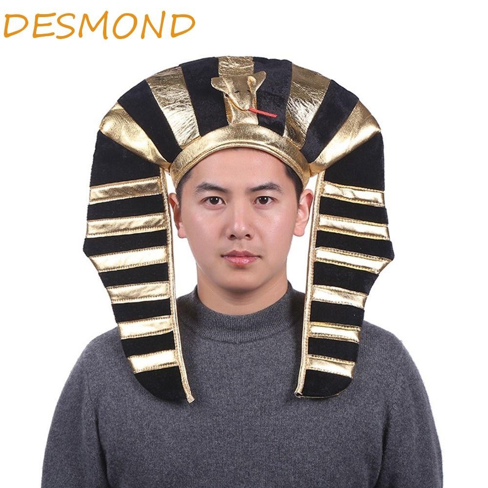 Desmond หมวกฟาโรห์ฮาโลวีน, หัวงูหมวกอียิปต์ King, ความแปลกใหม่ตกแต่งปาร์ตี้ฮาโลวีนคอสเพลย์เครื่องแต่งกาย Props Masquerade Party Dressing Up Props