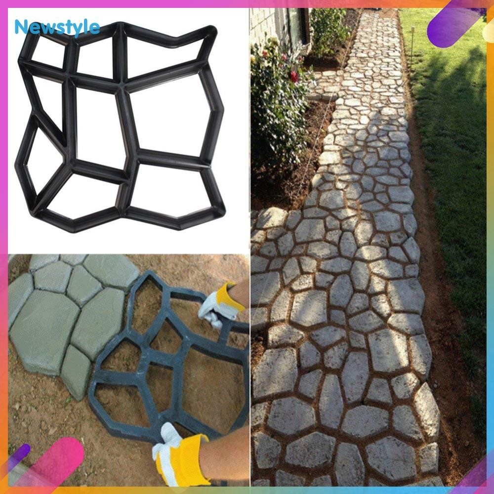 ❀สไตล์ใหม่❀ แม่พิมพ์คอนกรีต DIY ปูซีเมนต์อิฐหินสวนกระเบื้องปูพื้นเครื่องสร้างเส้นทางถนน ❀#03 - รูปที่ 2