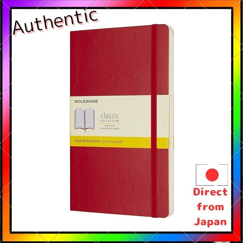 Moleskine Classic Softcover Squared (Grid) Notebook Large Size Red Qp617F2
